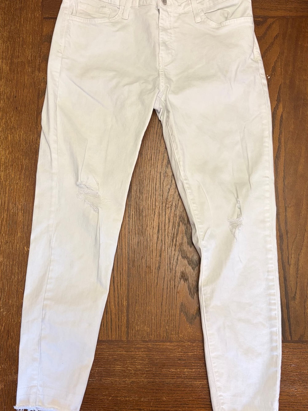 Just Black White Distressed Skinny Jeans Cropped 31 x 26 A26